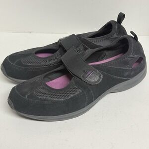 Easy Spirit Suede & Mesh Comfort Shoes Size 9 Mary Jane Flats Black es7airylane
